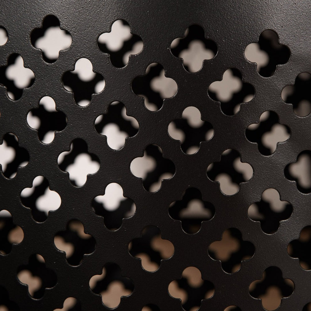 English Elm Outsunny 12.5" Round Steel Accent Table – Stylish Hollow Drum Design For Indoor & Outdoor Use W2225P172500-GIGA