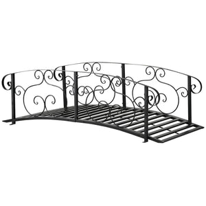 English Elm Outsunny 6' Metal Arch Bridge With Safety Rails - Elegant Garden Pathway For Streams, Ponds, And More W2225P172587-GIGA