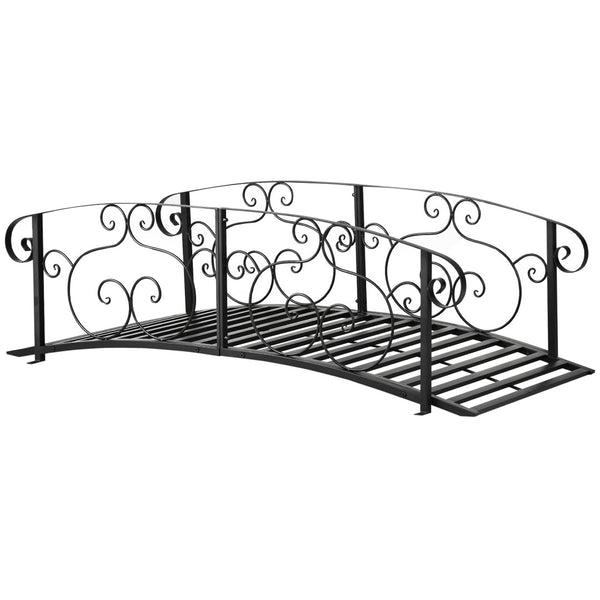 English Elm Outsunny 6' Metal Arch Bridge With Safety Rails - Elegant Garden Pathway For Streams, Ponds, And More W2225P172587-GIGA