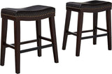 Christopher Knight Home® - Noble House - Kainu Contemporary Upholstered Saddle Counter Stool with Nailhead Trim (Set of 2)