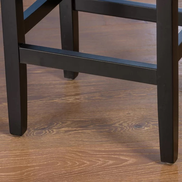 English Elm Christopher Knight Home® - 26" Backless Leather Counter Stools Set of 2 — Modern Bonded Leather Seats on Bronze Hardwood Legs, 300lb Capacity Brown 74493.00BRN