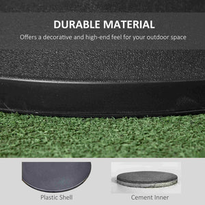 English Elm Outsunny 20" Heavy-Duty Cement Umbrella Base Stand For Stable Shade In Lawn, Deck, And Garden – Black W2225P164074-GIGA