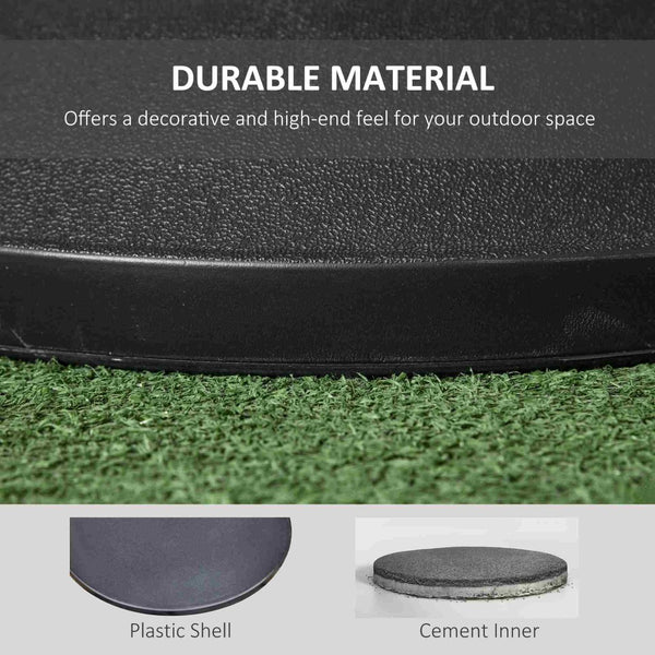 English Elm Outsunny 20" Heavy-Duty Cement Umbrella Base Stand For Stable Shade In Lawn, Deck, And Garden – Black W2225P164074-GIGA