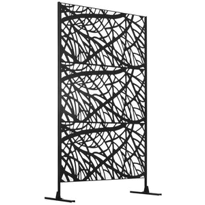 English Elm Outsunny Decorative Outdoor Privacy Screen - Twisted Branch Metal Divider For Gardens & Patios W2225P172519-GIGA