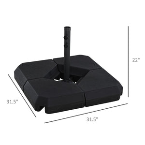 English Elm Outsunny 4-Piece Outdoor Patio Umbrella Base With Adjustable Weight, Durable Steel Support & Stability W2225P164076-GIGA