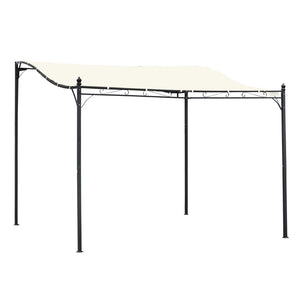 English Elm Outsunny 10' X 10' Modern Steel Pergola Gazebo, Cream White Canopy For Stylish Backyard Shade W2225P164077-GIGA