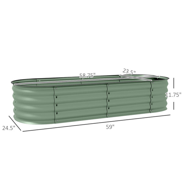 English Elm Outsunny Galvanized Steel Raised Garden Bed Kit - Durable Elevated Planter For Flowers & Veggies W2225P172542-GIGA