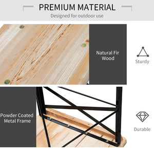 English Elm Outsunny 6' Portable Picnic Table Set - Folding 3-Piece Outdoor Dining Solution For Camping & Patio Fun W2225P172502-GIGA