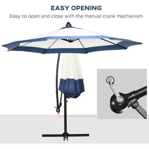 English Elm Outsunny 10Ft Cantilever Umbrella With Durable Steel Frame & Crank, Ideal For Patios, Pools, And Decks W2225P164110-GIGA