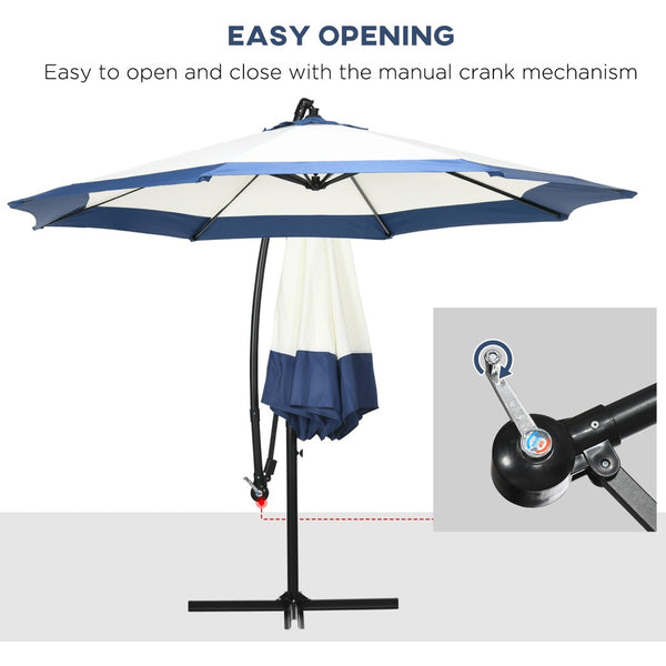 English Elm Outsunny 10Ft Cantilever Umbrella With Durable Steel Frame & Crank, Ideal For Patios, Pools, And Decks W2225P164110-GIGA
