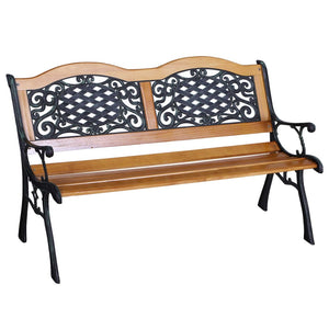 English Elm Outsunny 50" Classic Outdoor Garden Bench With Decorative Metal Accents For Patios And Lawns W2225P172501-GIGA
