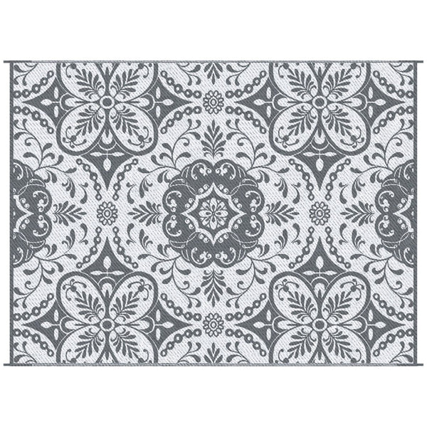 English Elm Outsunny Reversible Waterproof Outdoor Rug, 9' X 12' Portable Mat For Rv, Beach, And Backyard Fun W2225P172562-GIGA