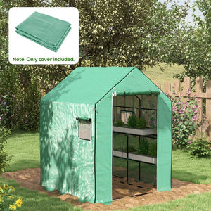 English Elm Outsunny Walk-In Greenhouse Replacement Cover For 01-0472 Model | Uv-Resistant, Easy Access & Durable W2225P164071-GIGA