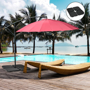 English Elm Outsunny 4-Piece Hdpe Patio Umbrella Base Weights – Sand Or Water-Filled For Offset Stability & Style W2225P164108-GIGA