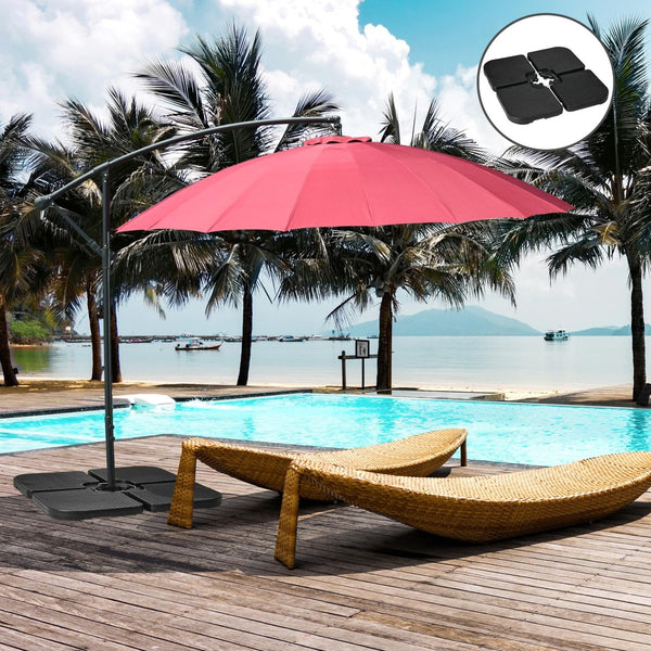 English Elm Outsunny 4-Piece Hdpe Patio Umbrella Base Weights – Sand Or Water-Filled For Offset Stability & Style W2225P164108-GIGA