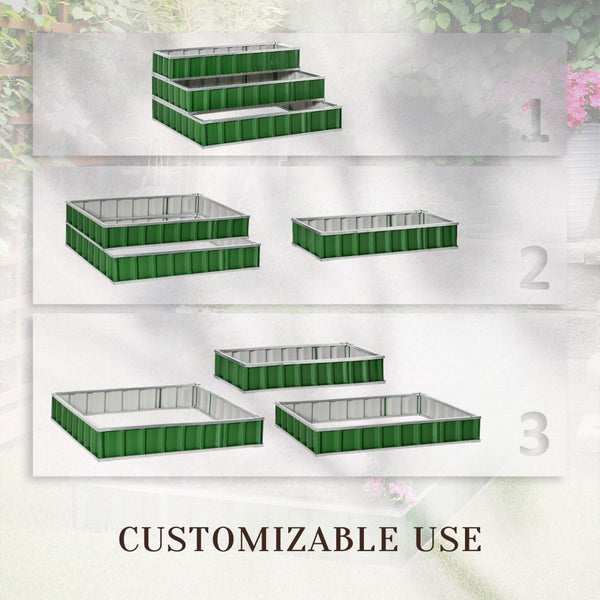English Elm Outsunny 3 Tier Raised Garden Bed - Durable Color Steel Planter For Vegetables, Herbs & Flowers, 47" W2225P172582-GIGA