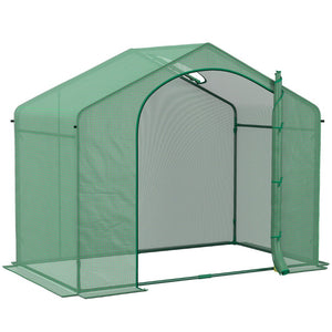 English Elm Outsunny 6' X 3' X 5' Portable Walk-In Greenhouse With Durable Steel Frame, Zipper Door & Ventilation W2225P164114-GIGA