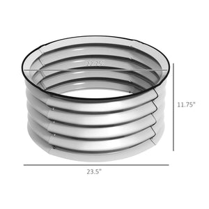 English Elm Outsunny Round Galvanized Steel Raised Garden Beds Set of 2 for Patios and Yards W2225P172531