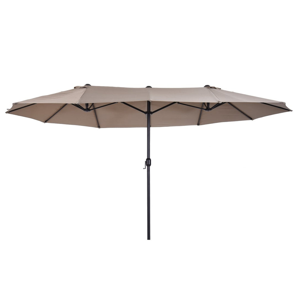 English Elm Outsunny Extra Large 15Ft Double-Sided Patio Umbrella With Crank, Vents For Superior Outdoor Comfort W2225P164052-GIGA