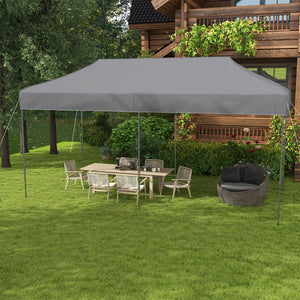 English Elm Outsunny 10' X 20' Instant Pop-Up Canopy Tent – Adjustable Height, Portable Shelter For Events, Gray W2225P200838-GIGA