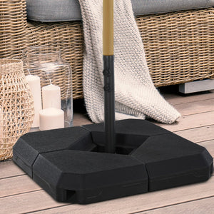 English Elm Outsunny 4-Piece Outdoor Patio Umbrella Base With Adjustable Weight, Durable Steel Support & Stability W2225P164076-GIGA