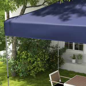 English Elm Outsunny 10' X 20' Pop Up Canopy Tent With Adjustable Heights, Easy Setup, Wheeled Carry Bag, Dark Blue W2225P200837-GIGA