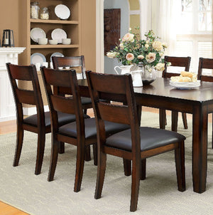 English Elm Dark Cherry Transitional Solid Wood Dining Chairs Set of 2 — Padded Leatherette Seats, Bold Sturdy Design, 19.25"W x 39.25"H B011P162631