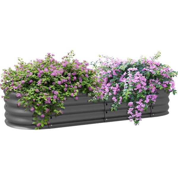 English Elm Outsunny 4.9' X 2' Galvanized Metal Raised Garden Bed Kit - Durable Elevated Planter For Easy Diy Gardening W2225P172534-GIGA