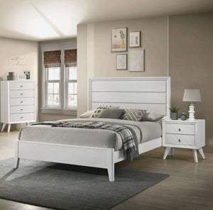 English Elm Contemporary Solid Wood Nightstand Wave Textured Drawers Bronze Knobs Bedroom Storage B011P162627