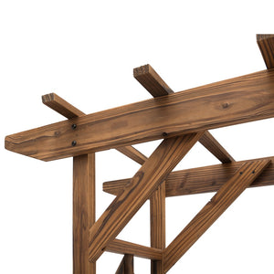 English Elm Outsunny 79In Classic Wooden Garden Arbor Arch Trellis For Climbing Vines & Elegant Ceremonies W2225P172567-GIGA