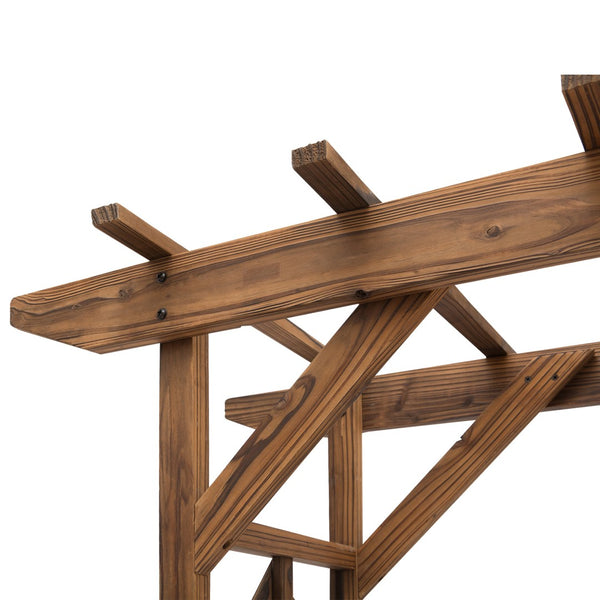 English Elm Outsunny 79In Classic Wooden Garden Arbor Arch Trellis For Climbing Vines & Elegant Ceremonies W2225P172567-GIGA