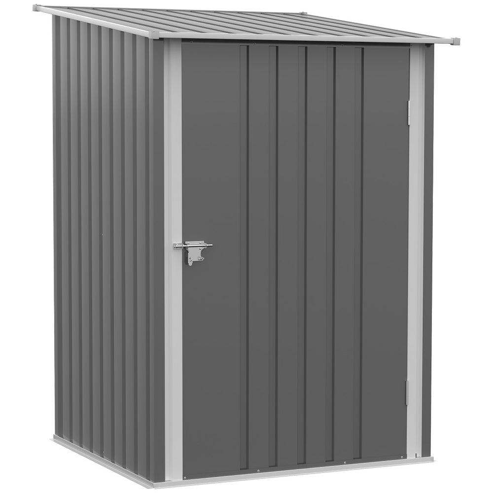 English Elm Outsunny 3.3' X 3.4' Outdoor Storage Shed - Durable Galvanized Steel, Lockable Door & Vents, Gray W2225P164091-GIGA