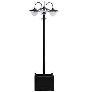 English Elm Outsunny 3-Head Solar Lamp Post With Planter - Eco-Friendly Led Lighting For Patios & Pathways W2225P172491-GIGA