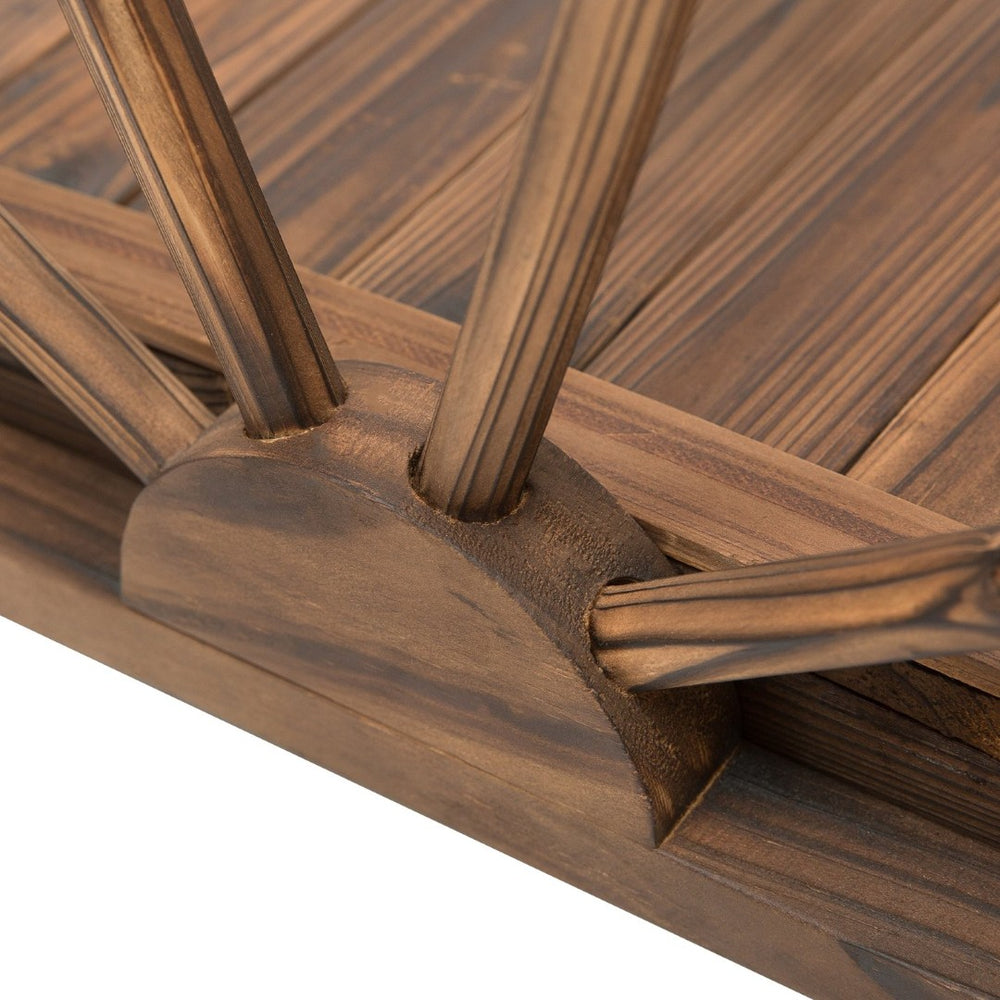 English Elm Outsunny 3.3Ft Arched Wooden Garden Bridge With Half-Wheel Railings & Durable Fir Wood For Outdoors W2225P172506-GIGA