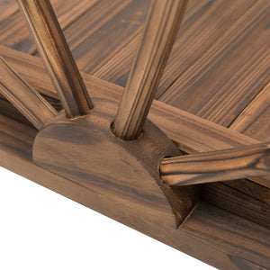 English Elm Outsunny 3.3Ft Arched Wooden Garden Bridge With Half-Wheel Railings & Durable Fir Wood For Outdoors W2225P172506-GIGA