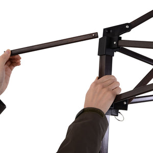 English Elm Outsunny 11' X 11' Pop-Up Canopy Tent With Zipper Netting - Instant Backyard Shade & Bug Protection W2225P164055-GIGA