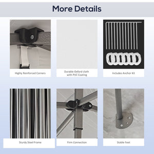 English Elm Outsunny 10' X 20' Pop Up Canopy Tent - Adjustable Height Instant Shelter For Outdoor Events & Storage W2225P200836-GIGA