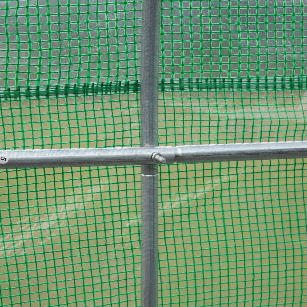 English Elm Outsunny 12' X 10' Walk-In Greenhouse With Roll-Up Windows, Heavy-Duty Frame & Zippered Door For Year-Round Gardening W2225P164073-GIGA