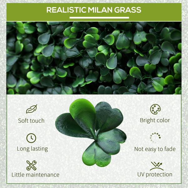 English Elm Outsunny 20" X 20" Artificial Grass Wall Panels - Maintenance-Free Greenery For Indoor & Outdoor Spaces W2225P172522-GIGA