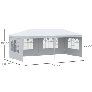 English Elm Outsunny 10' X 20' Elegant Party Tent With Removable Sidewalls – Perfect For Weddings & Events! W2225P200417-GIGA