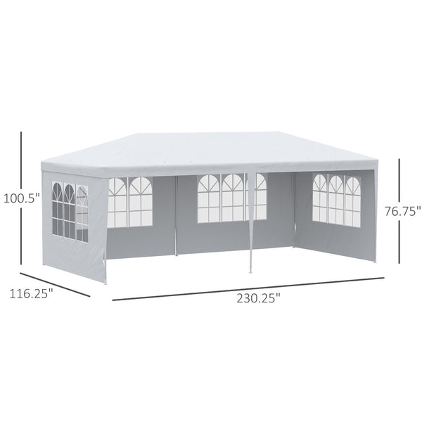 English Elm Outsunny 10' X 20' Elegant Party Tent With Removable Sidewalls – Perfect For Weddings & Events! W2225P200417-GIGA