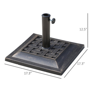 English Elm Outsunny 20 Lbs Decorative Patio Market Umbrella Base Stand With Antique Bronze Finish & Stability W2225P164116-GIGA