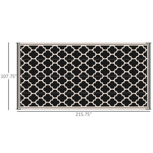 English Elm Outsunny Reversible Outdoor Rug 9' X 18' - Waterproof, Portable, Stylish Mat For Patios & Picnics W2225P200637-GIGA