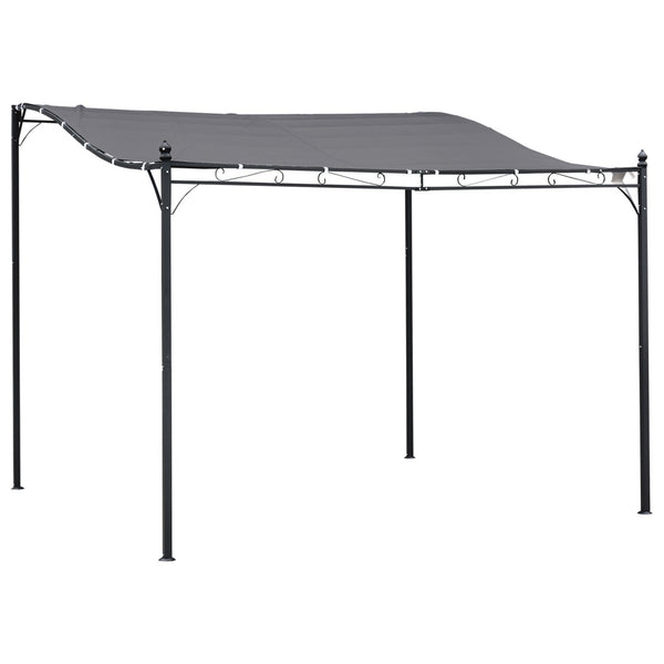 English Elm Outsunny 10' X 10' Steel Pergola Gazebo With Weather-Resistant Canopy & Drainage Holes For Stylish Shade W2225P164075-GIGA