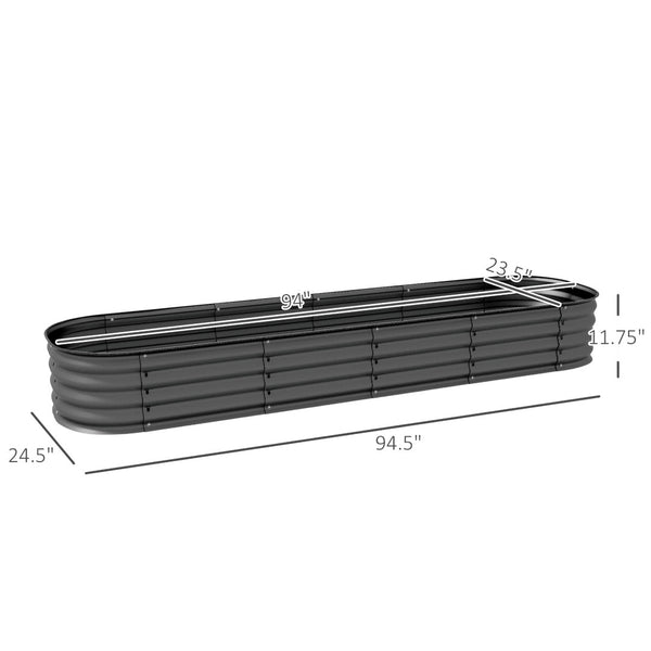 English Elm Outsunny Galvanized Steel Raised Garden Bed Modular Planter for Herbs and Vegetables W2225P172538
