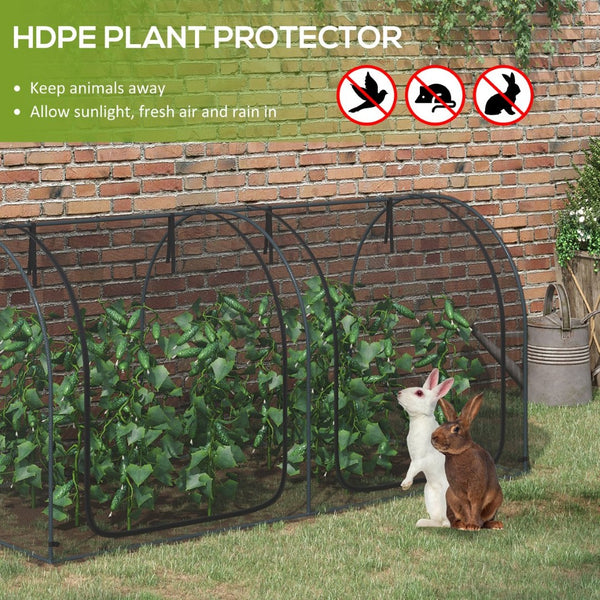 English Elm Outsunny Hdpe Mesh Crop Cage Garden Tent with Zippered Access and Ground Stakes W2225P172579