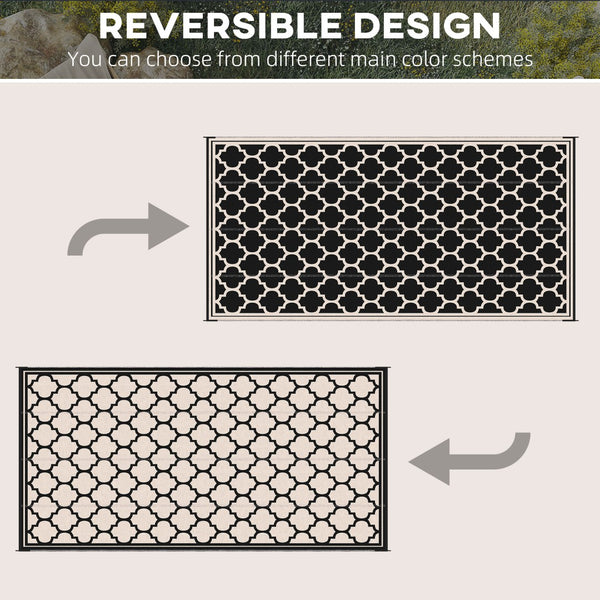 English Elm Outsunny Reversible Outdoor Rug 9' X 18' - Waterproof, Portable, Stylish Mat For Patios & Picnics W2225P200637-GIGA