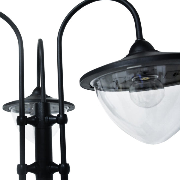 English Elm Outsunny 3-Head Solar Lamp Post With Planter - Eco-Friendly Led Lighting For Patios & Pathways W2225P172491-GIGA
