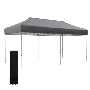 English Elm Outsunny 10' X 20' Instant Pop-Up Canopy Tent – Adjustable Height, Portable Shelter For Events, Gray W2225P200838-GIGA