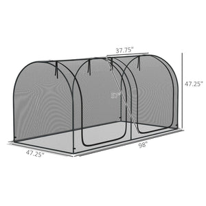 English Elm Outsunny Hdpe Mesh Crop Cage Garden Tent with Zippered Access and Ground Stakes W2225P172579